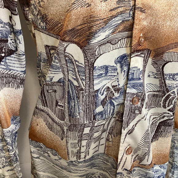 Vintage 70’s  Disco Shirt Women’s Unisex size Medium By Pinwinnie - Picture 3 of 13